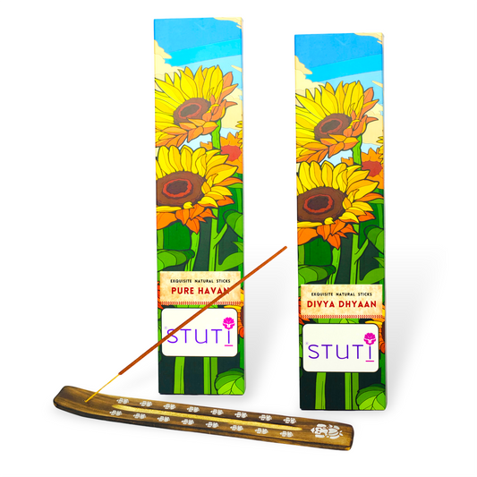 STUTI Premium Agarbatti for Pooja | Pure Havan & Divya Dhyaan (Pack of 2)